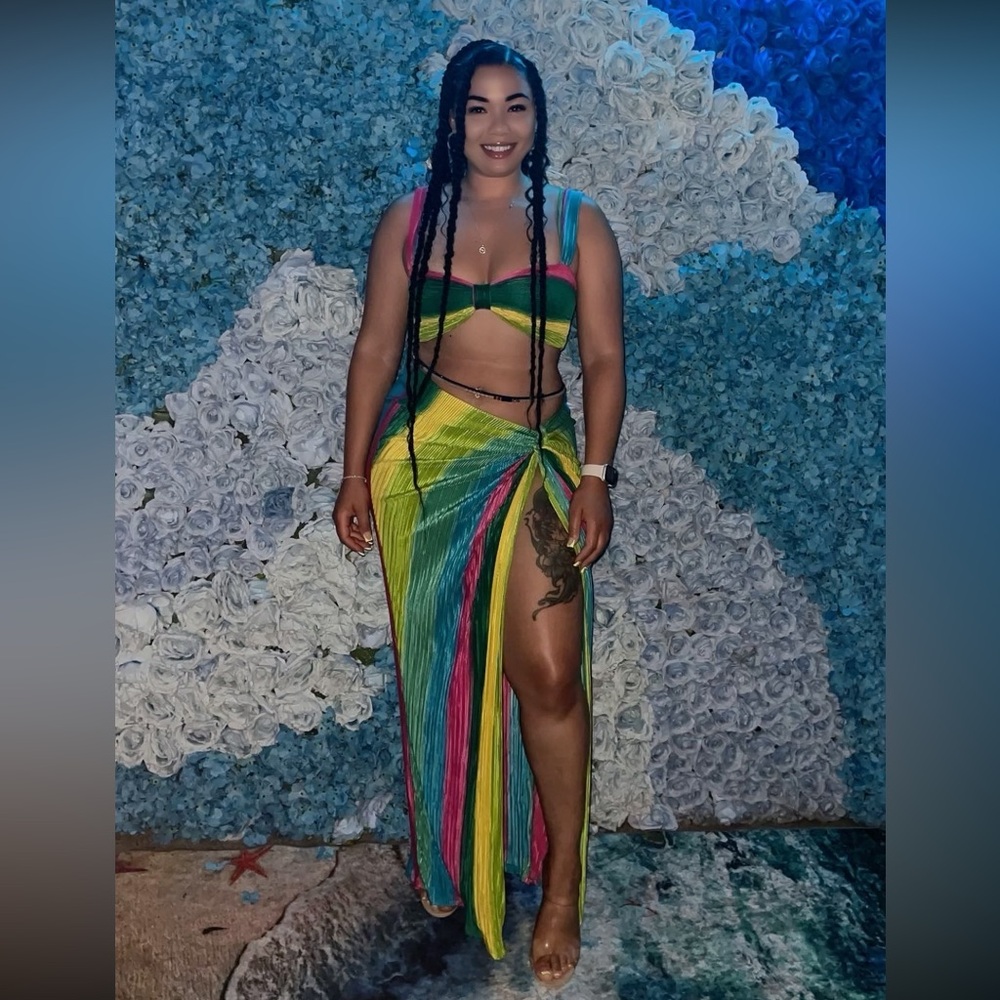 Rainbow Two piece skirt set